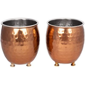 Maceta de metal martillado de cobre con patrón circular, estilo rústico para jardín, macetas para flores, maceta hecha a mano en oferta. - Product Image 3