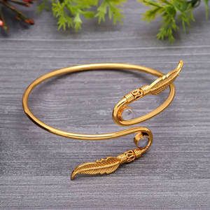 Double Feather <b>Moonstone</b> Cuff Bangle-Platinum Rhodium Plated Adjustable Wrap <b>Bracelet</b>-Bohemian Leaf Design Jewelry Gift - Product Image 4