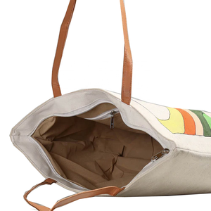 กระเป๋าสะพายไหล่สำหรับช็อปปิ้งผ้าปอกระเจาย้อมสีพิมพ์ลายเป็นมิตรกับสิ่งแวดล้อมคุณภาพระดับพรีเมี่ยม - Product Image 2