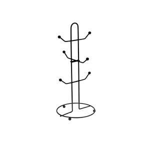 ที่วางแก้วเหล็กสีดำ ที่จัดระเบียบในครัว สำหรับแก้ว 6 ใบ ทำจากโลหะ ดีไซน์เชือกถักแบบคลาสสิก ช่วยประหยัดพื้นที่สำหรับจัดเก็บแก้ว - Product Image 6