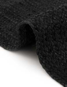 Natural Fiber Black Round Carpet Eco Friendly <b>Boho</b> <b>Rug</b> For Entryway Living Room - Product Image 4