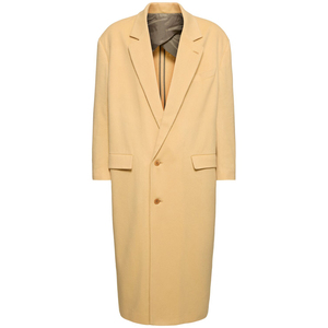 เสื้อโค้ทขนสัตว์ผู้ชายแบบยาว รุ่นใหม่ สำหรับฤดูใบไม้ร่วงและฤดูหนาว สีพื้น ทนความหนาวเย็น คอปกพับได้ ติดกระดุม สไตล์ลำลอง - Product Image 1