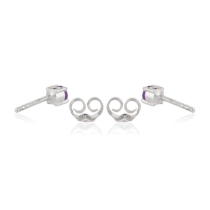 Magnifiques boucles d'oreilles clous artisanales en argent sterling 925 avec améthyste naturelle, pierre de naissance de février, bijoux pour usage quotidien - Product Image 6