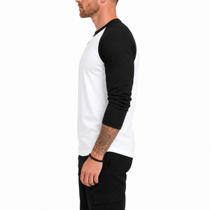 เสื้อยืดแร็กแลนแบบสั่งทำสำหรับผู้ชาย แขนยาว ผ้าฝ้าย 100% ผู้ผลิต OEM ODM คุณภาพสูง สปอร์ต ทันสมัย แห้งเร็ว - Product Image 3