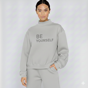 Premium Women Mockneck Sweatshirt Heavyweight Fabric Street Style <b>Top</b> - Product Image 1