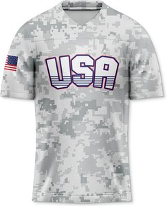 USA V-Neck Jersey Men's Short Sleeve Modal Moisture Wicking Breathable Adult Sport Shirt American Flag Patch Customized Color - Product Image 4