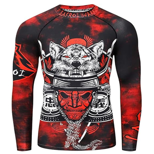 Wholesale Men <b>Compression</b> <b>Shirt</b> Long Sleeve Rash Guard Graphic Print UV Protection OEM Factory Price - Product Image 1