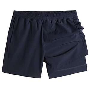 Shorts de sport pour hommes de qualité supérieure, couleurs unies, légers, 2 en 1, shorts de fitness, vêtements de sport pour hommes, shorts en polyester pour hommes - Product Image 4