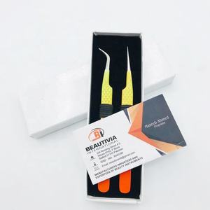 แหนบต่อขนตาสองโทนสีแบบคลาสสิกทนทานปลายแหลมแบบมืออาชีพปรับแต่งได้เองทำจากสเตนเลสสตีล - Product Image 5