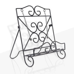 Soporte de Metal para Libros de Cocina, Estilo Moderno, Ajustable, Multifuncional, Color Negro, Estante de Almacenamiento para Archivos y Libros - Product Image 2