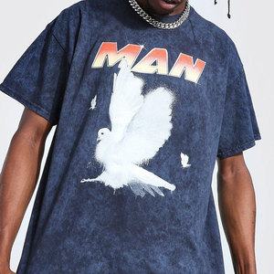 Camiseta Gráfica Oversize de Algodón 100% con Lavado Ácido DTG, Peso Pesado 220 GSM, Estilo Vintage Lavado, Streetwear Hip Hop, Precio de Fábrica - Product Image 3