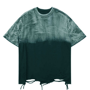Camiseta de Moda para Hombre, Rayas, Poliéster/Algodón, Oversize, Ecológica, con Estampado Serigrafiado, Cuello Redondo, Manga Corta, Venta al Por Mayor, Personalizable - Product Image 4