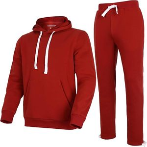 Ensemble de survêtement 2 pièces pour homme avec logo personnalisé OEM, sweat à capuche zippé et pantalon de jogging en polaire polyester/coton pour l'hiver - Product Image 4