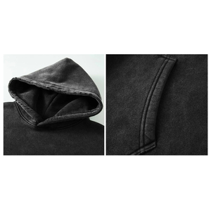 Sudadera con Capucha de Algodón Afelpado con Lavado Ácido Estilo Retro Vintage, Estampado Gráfico Personalizado, Efecto Desgastado por el Sol, Conjuntos de Sudadera, MOQ Bajo, Ropa de Moda Económica, Pullovers - Product Image 5