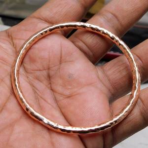 Belladec Hand Hammered Red <b>Copper</b> <b>Bangle</b> Bracelet Classic Minimalist Round Cuff Elegant Artisan Jewelry Women's <b>Bangles</b> - Product Image 3