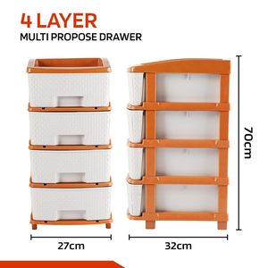 Organizador de almacenamiento de plástico de 4 niveles con cajones desmontables, estante moderno con cajones, caja de almacenamiento, organizador de almacenamiento, estante de almacenamiento - Product Image 4