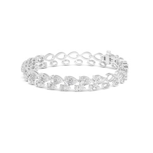 สร้อยข้อมือเพชรทรงลูกแพร์ 7.99 กะรัต แบบคลัสเตอร์ ทองคำขาว 9K โรสโกลด์ - Product Image 6