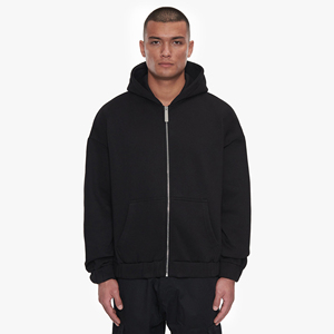 Sweat à capuche en molleton épais personnalisé avec broderie, coupe oversize unisexe, chaud pour l'hiver, style streetwear - Product Image 1