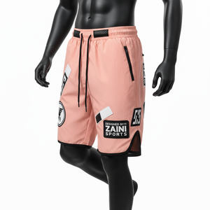 Shorts coupe-vent légers pour homme en polyester 110 GSM, tissu tissé à séchage rapide, empiècements en mesh, logo personnalisé, shorts pour homme à séchage rapide - Product Image 4