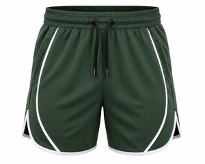 Shorts de sport décontractés pour hommes, écologiques, bleus, à séchage rapide, avec cordon de serrage à la taille, mi-longs, en polyester tricoté, pour la remise en forme et l'entraînement - Product Image 4