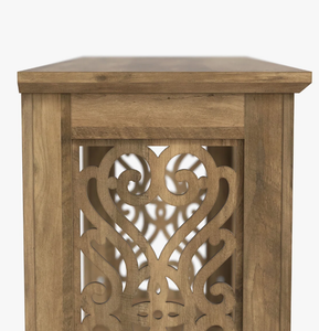 Consola de madera tallada vintage 2026 con acabado natural, mesa auxiliar para sala de estar, muebles de hotel económicos - Product Image 3