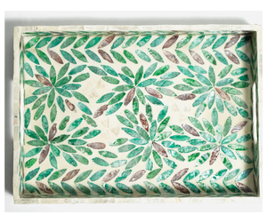 Plateau de rangement en rotin de haute qualité incrusté de nacre, fabriqué au Vietnam - Plateau de rangement artisanal naturel - Product Image 6