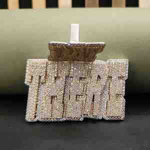 Pendentif Hip Hop personnalisé en acier inoxydable serti de diamants, avec 12,85 CT de diamants de laboratoire, pour unisexe, toutes occasions - Product Image 3