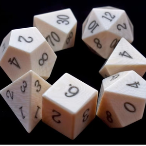 Polished Animal Bone Six Sided Gaming <b>Dice</b> with Buffalo and Camel Designs By PERFECT ENTERPRISES - Product Image 2