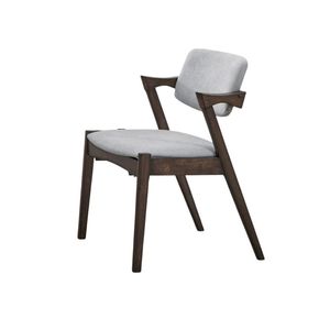 Set di 2 Sedie da Pranzo in Stile Mid-Century Modern, Legno Massello, Rivestimento in Tessuto, Cuscino Imbottito, Design Unico in Noce e Legno di Gomma - Product Image 6