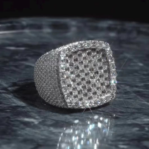 Men Iced Out Cuban Cluster Moissanite 925 Sterling <b>Silver</b> Statement <b>Pinky</b> Hip Hop Bling Baguette Pave Custom Rapper Jewelry Gift - Product Image 4