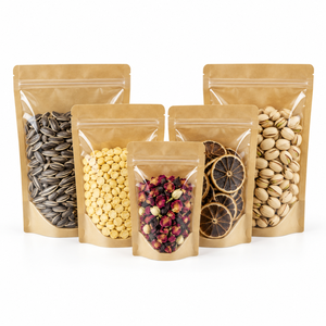 Sachets personnalisés en kraft avec fenêtre transparente et fermeture éclair pour biscuits, snacks et emballages alimentaires - Product Image 1