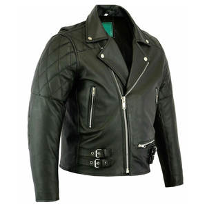 Veste en cuir véritable pour homme, style motard, en noir/marron/marron vieilli, en cuir de vache/agneau, vestes en cuir pour moto pour homme - Product Image 2