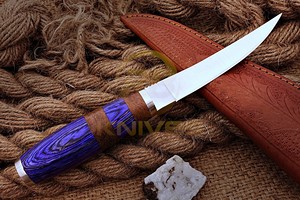 Handmade Chef Boning <b>Knife</b> <b>Sharp</b> Stainless Steel Meat Processing <b>Knife</b> with Leather Sheath Dishwasher Safe Ambidextrous - Product Image 2