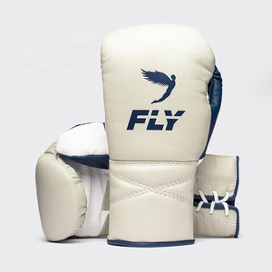 Kit de boxeo y sparring OEM FLY de último diseño en azul/blanco para entrenamiento, cuero vacuno auténtico, personalizado, disponible en todos los colores y tallas. - Product Image 1