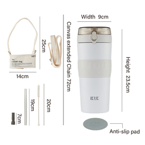 Bouteille isotherme moderne 26oz/800ml en SUS304 avec revêtement en porcelaine, couvercle 2-en-1 et paille, isolation thermique longue durée (chaud 4-6h/froid 8-10h) - Product Image 5