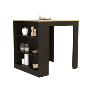 Toledo Kitchen Counter Dining <b>Table</b> Black/<b>Pine</b> Stylish and Functional for Your Kitchen Interior - Product Image 3