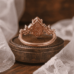 Bague de mariage en argent sterling S925 avec pierre de naissance en pierre de soleil taille marquise, zircon carré passe-partout et diamant coloré en forme de goutte d'eau, bijou tendance - Product Image 1