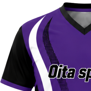 Customized Purple Black Sublimated Volleyball Jersey Short Sleeve Sports Apparel Team Match Training Shirt Competition Clothing - Product Image 3