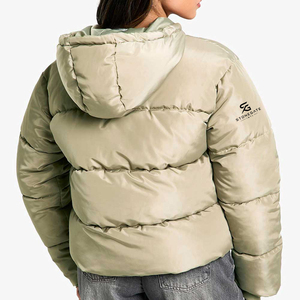 <b>Women</b> <b>Hooded</b> Bubble <b>Jacket</b> Winter Warm Padding Fashion Outdoor Windproof Solid Color <b>Lightweight</b> High Quality Custom Logo Coat - Product Image 3