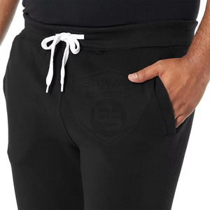 Pantalon de survêtement en coton noir pour homme, taille élastique avec cordon de serrage, décontracté, poches latérales, respirant, idéal pour l'automne, qualité supérieure 100% - Product Image 5