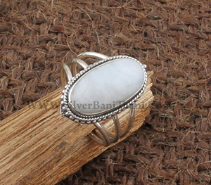 Anillo de Boda de Piedra Lunar Arcoíris Natural al por Mayor, Plata de Ley 925, Joyería Clásica para Mujer, Nuevo Diseño - Product Image 2