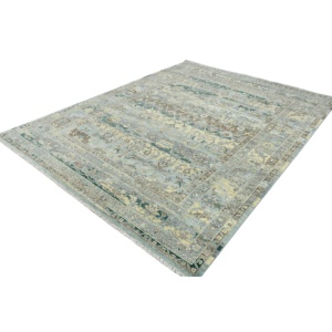 Tapis en pure laine noué à la main 10x14 pieds, motif floral traditionnel, tapis de transition pour la décoration de salon de luxe - Product Image 6