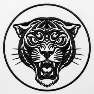 Parches Termoadhesivos Bordados Personalizados de Cabeza de Lobo Enojado, Apliques de Espíritu Animal, Insignias Cosidas para Ropa y Chaquetas Estilo Hip Hop Urbano - Product Image 2