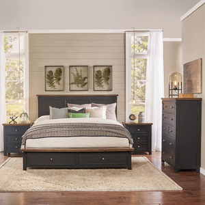 Complete Wooden Bedroom Set Storage | Modern Farmhouse Bedroom Furniture | Queen/King Size | Pindel Handicraft Direct Export - Product Image 1