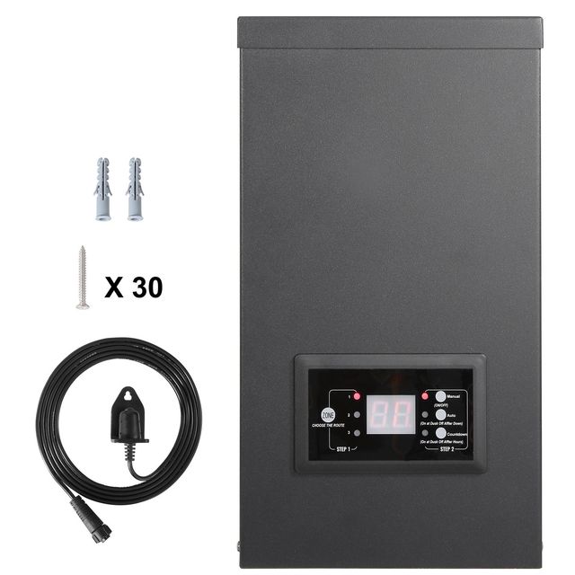 600W Weatherproof Outdoor Lighting Transformer 120V AC to 12V/14V AC Timer Photocell Sensor Equipped Landscape Converter