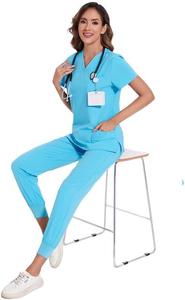 Latest Design Breathable Women's Stylish <b>Scrubs</b> Suits Best Selling Spandex Breathable Medical <b>Scrubs</b> <b>Set</b> Uniform for Women - Product Image 6