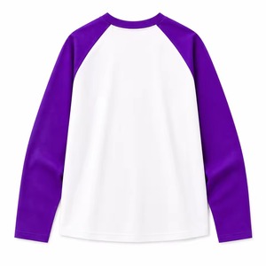 T-shirt Raglan NCNW Sorority pour femme, décontracté, manches longues contrastées violet et blanc, avec écusson brodé et blocs de couleur - Product Image 6