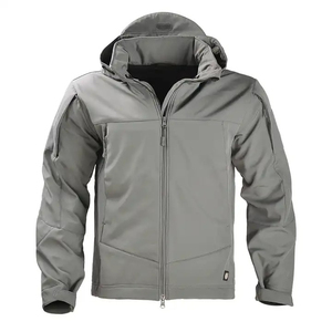 Veste unisexe d'hiver imperméable et respirante en fausse fourrure de mouton, camouflage, avec fermeture éclair, col montant et capuche, coupe-vent, couleur unie – Grande Vente - Product Image 1
