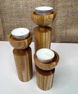 Portavelas de Madera Ecológico Personalizado, Cilindro para Velas de Té, Hecho a Mano con Impresión Tipográfica para Hogar, Bodas, Navidad - Product Image 4