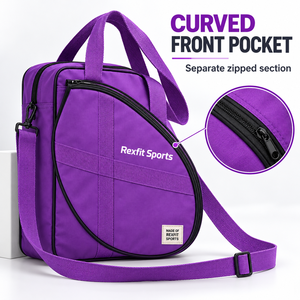 Bolsa para Raqueta de Squash con Logotipo Personalizado, Bolsillo Frontal Curvo con Cierre, Asas Superiores Dobles y Correa para el Hombro, Bolsa Personalizable - Product Image 5